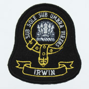 Clan Crest Badge, Embroidered, Clan Irwin, Irvine